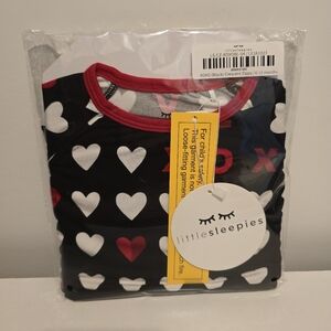 Little Sleepies XOXO (Black) Crescent Zippy | 6-12 Months | NIB, NWT